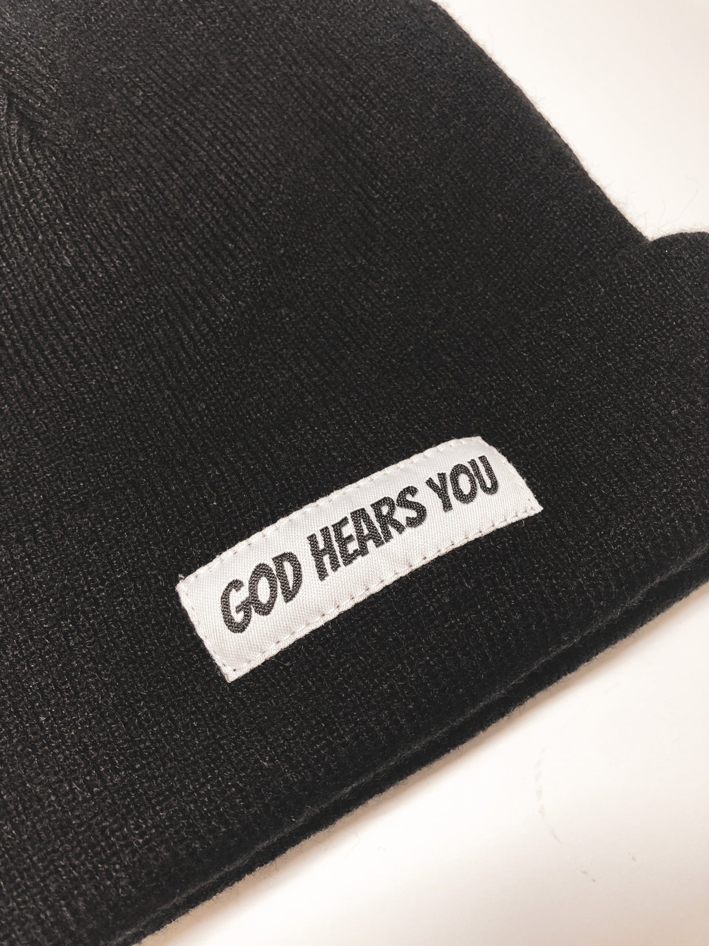 God Hears You Black Beanie