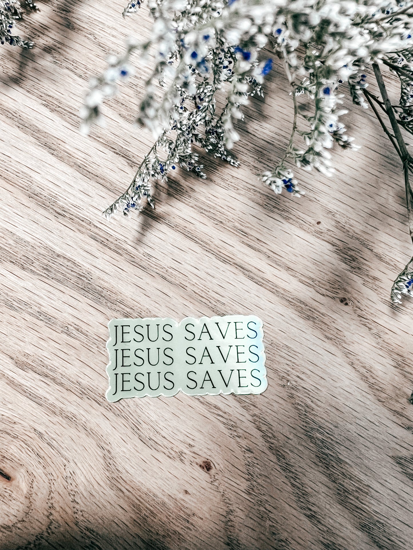 Holographic Jesus Saves Sticker